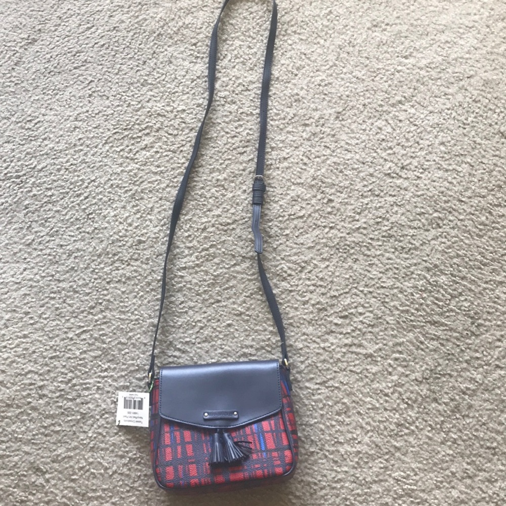 Vera Bradley Tassel Crossbody Navy/Red Art Plaid